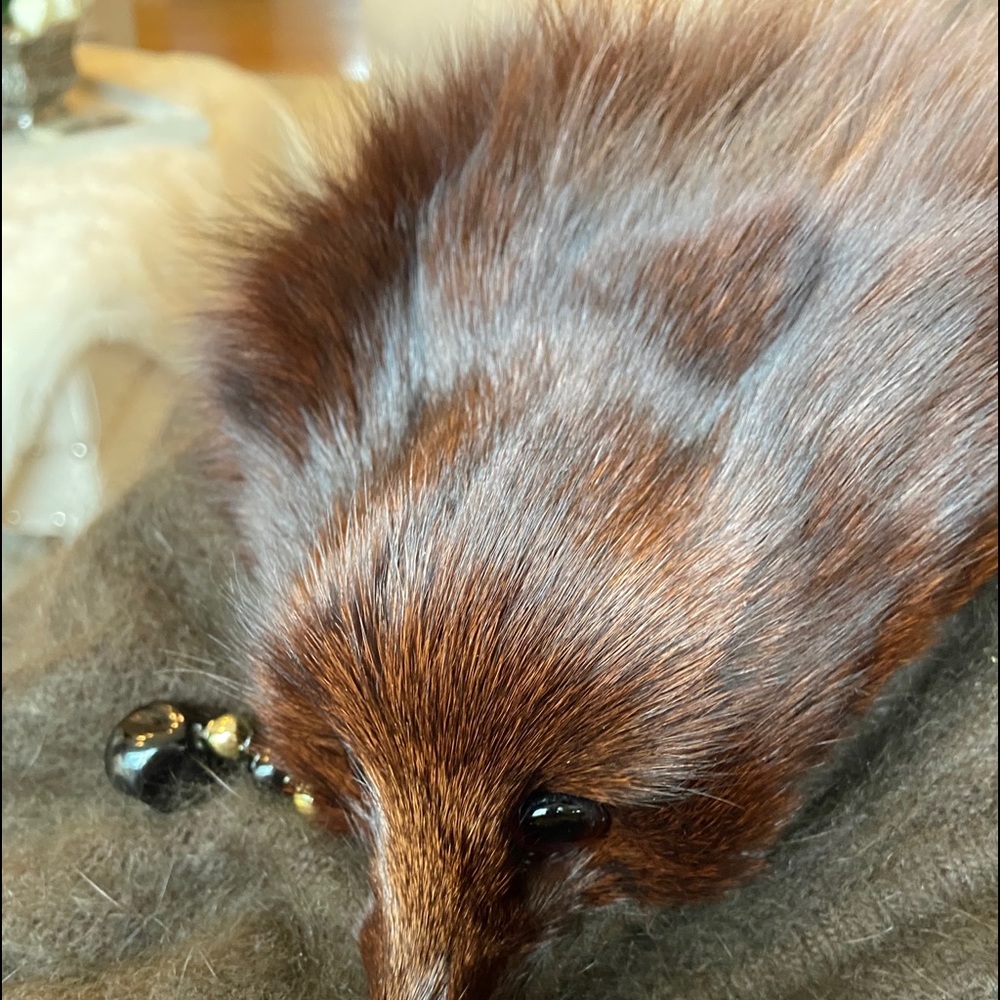 Vintage Angola Sweater with mink collar